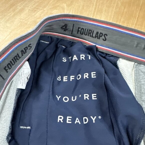 Fourlaps Re-Up Men’s Gray Elastic Waist Running Athletic Shorts Size Medium - Picture 6 of 6